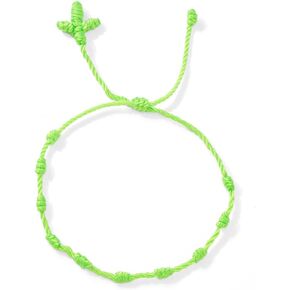 10 Knots String Charm Bracelet For Women Men, Handmade Protection Good Luck Amulet Adjustable Rope Cross Christian Pulsera Decenario Jewelry, Daily Wear Friendship Gift in Saudi Arabia