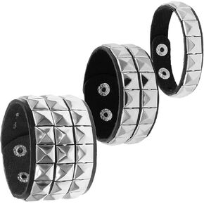 Studded bracelet, adjustable 80s leather punk rock gothic style armlet set for Women Men in Saudi Arabia