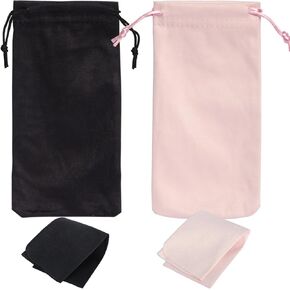 حقيبة النظارات الشمسية المصنوعة من الألياف الدقيقة، حافظة النظارات الشمسية، حقيبة صغيرة برباط، مع قطعتي قماش للتنظيف، للنظارات الشمسية in Kuwait