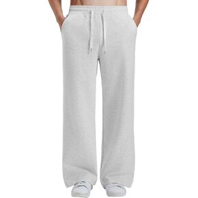 بنطلون رياضي فضفاض للرجال من Susclude، رباط خصر مرن قابل للتمدد واسع الساق، سروال رياضي كاجوال من القطن للتمرين in Kuwait