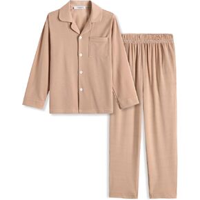 Arshiner Boys Pajamas Set Long Sleeve Button-Down Sleepwear 2 Piece Pjs Set for Boys 5-13 Years in Kuwait