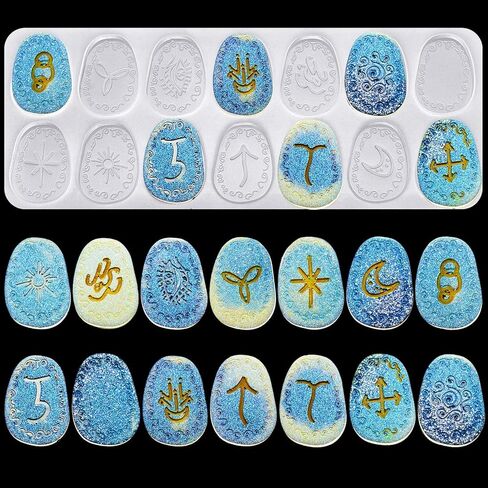 Witch Rune Resin Molds - Symbol & Letter Silicone Molds for DIY Crystal Epoxy Resin Charms (3 Pieces) in Kuwait