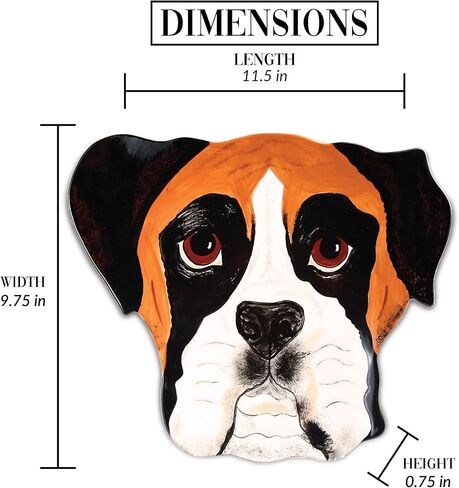 Pavilion Gift Company Tyson-Boxer-10 Dog Dinner Plate, 10", Multicolored in Saudi Arabia