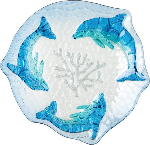 Beachcombers Dolphin Glass Plate Blue in Saudi Arabia