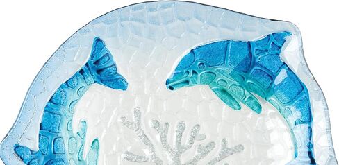 Beachcombers Dolphin Glass Plate Blue in Saudi Arabia