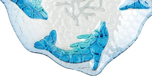 Beachcombers Dolphin Glass Plate Blue in Saudi Arabia
