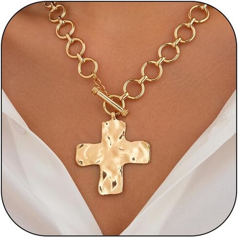 Dcfywl731 Chunky Gold Necklace Statement Necklace for Women Trendy Dainty Gold Choker Necklaces for Woman Gold Accessories Gifts in Saudi Arabia