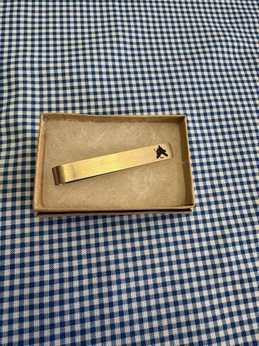 Ice Hockey Goalie Tie Bar – Handmade Hockey Player Tie Clip – Sports Lover Gift for Men – Engraved Goalie Silhouette – Coach, Fan, or Team Gift – Silver Finish in Saudi Arabia