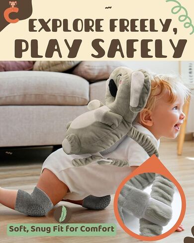 Baby Backpack Head Protection - Rabbit, Wide Size Cushion, Effective Baby Fall Back Head Protector Cushioning, Superior Head Protector for Baby Walking in Saudi Arabia