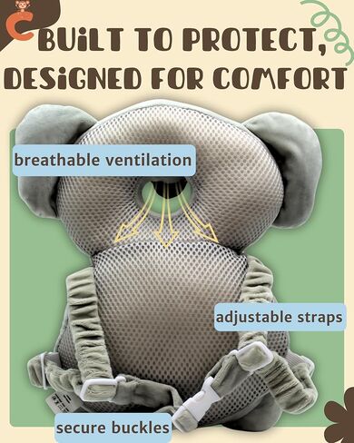 Baby Backpack Head Protection - Rabbit, Wide Size Cushion, Effective Baby Fall Back Head Protector Cushioning, Superior Head Protector for Baby Walking in Saudi Arabia