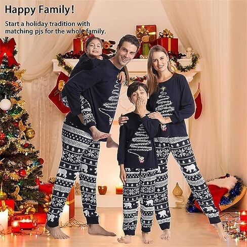 Christmas Pajamas Family Matching Pajamas Set Womens PJs Pyjamas Sleepwear Nightwear Set Christmas Pajamas Pyjamas Pjs in Saudi Arabia