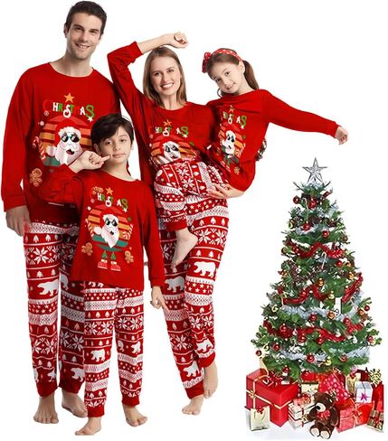 Christmas Pajamas Family Matching Pajamas Set Womens PJs Pyjamas Sleepwear Nightwear Set Christmas Pajamas Pyjamas Pjs in Saudi Arabia