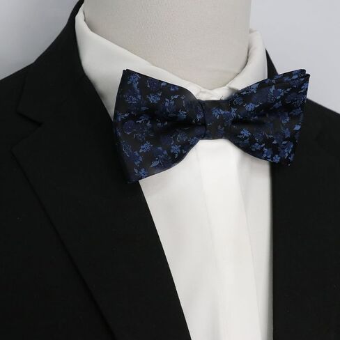 Pre-tied Floral Bow Ties for Men Adjustable Flower Pattern Satin Bow Tie for Tuxedo Wedding Formal Casual in Saudi Arabia