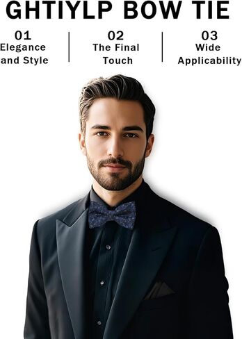 Pre-tied Floral Bow Ties for Men Adjustable Flower Pattern Satin Bow Tie for Tuxedo Wedding Formal Casual in Saudi Arabia