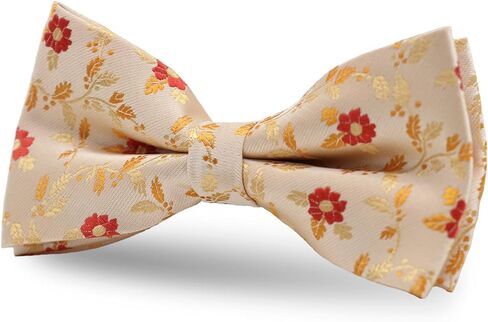 Pre-tied Floral Bow Ties for Men Adjustable Flower Pattern Satin Bow Tie for Tuxedo Wedding Formal Casual in Saudi Arabia