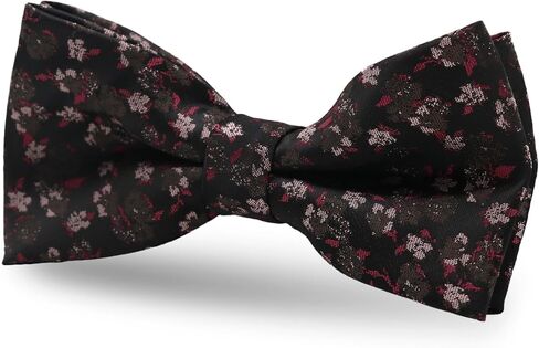 Pre-tied Floral Bow Ties for Men Adjustable Flower Pattern Satin Bow Tie for Tuxedo Wedding Formal Casual in Saudi Arabia