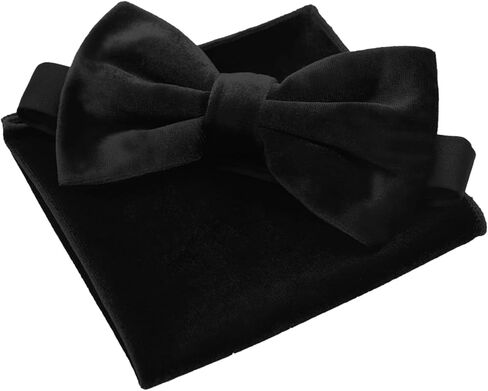 ربطات عنق مخملية للرجال مع مجموعة مربعات جيب للرجال، ربطات عنق رجالية مربوطة مسبقًا قابلة للتعديل لحفلات الزفاف in Kuwait