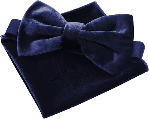 Velvet Bow Ties for Men with Mens Pocket Squares Set, Adjustable Pre-tied Men's Bowties for Wedding Party Concert in Saudi Arabia