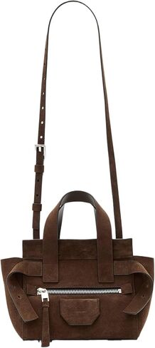 AllSaints Perez Mini Suede Bag, Fango Brown in Saudi Arabia