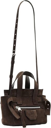 AllSaints Perez Mini Suede Bag, Fango Brown in Saudi Arabia