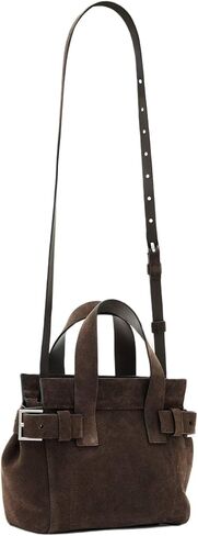 AllSaints Perez Mini Suede Bag, Fango Brown in Saudi Arabia