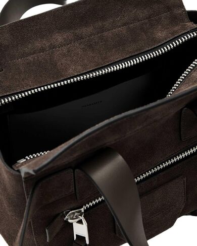 AllSaints Perez Mini Suede Bag, Fango Brown in Saudi Arabia