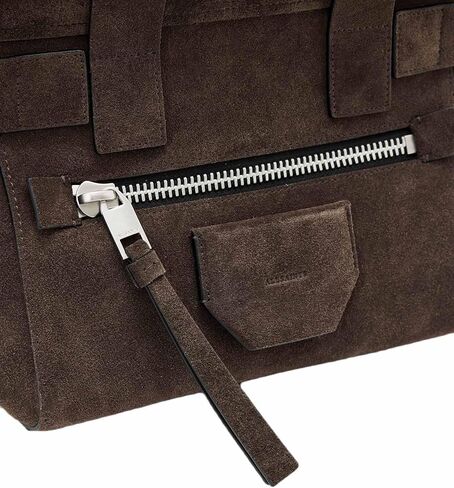 AllSaints Perez Mini Suede Bag, Fango Brown in Saudi Arabia