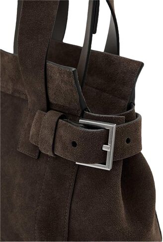 AllSaints Perez Mini Suede Bag, Fango Brown in Saudi Arabia