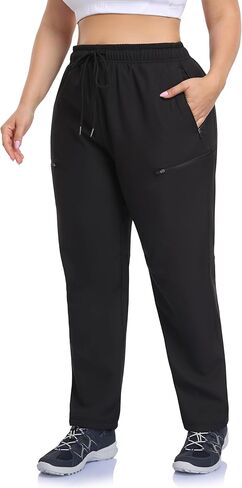 ZERDOCEAN Women's Plus Size Fleece Lined Water Resistant Hiking Pants Winter Thermal Ski Joggers with Pockets in Saudi Arabia