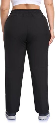ZERDOCEAN Women's Plus Size Fleece Lined Water Resistant Hiking Pants Winter Thermal Ski Joggers with Pockets in Saudi Arabia