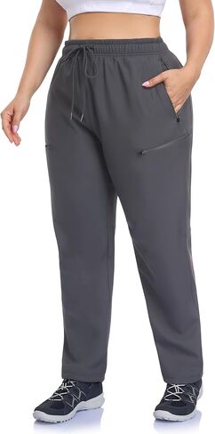 ZERDOCEAN Women's Plus Size Fleece Lined Water Resistant Hiking Pants Winter Thermal Ski Joggers with Pockets in Saudi Arabia