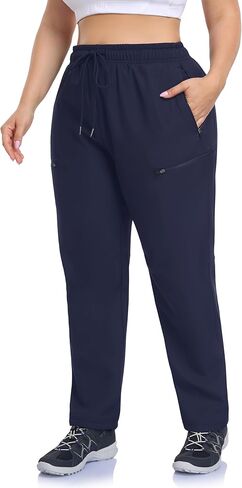 ZERDOCEAN Women's Plus Size Fleece Lined Water Resistant Hiking Pants Winter Thermal Ski Joggers with Pockets in Saudi Arabia