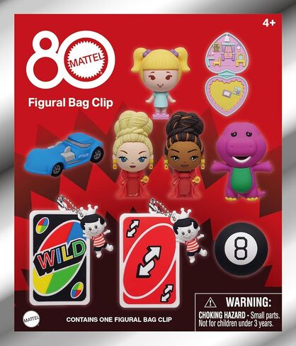 Mattel 80th Anniversary Series 1 – 5" Collectible Bag Clip – Blind Bag (ONE Random Figure) – Toy Brand Character Keychain/Backpack Accessory | Official Licensed Merchandise in Saudi Arabia