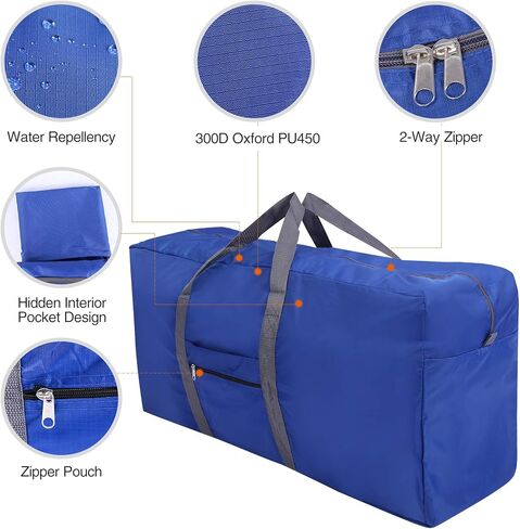REDCAMP 100L Extra Large Duffle Bag, Water Resistant Lightweight Foldable Duffel Bag for Outdoor Camping, Dark Blue in Saudi Arabia