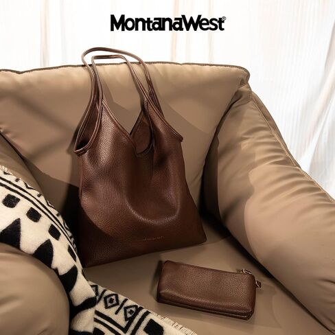 Montana West Black Hobo Bag with Shoulder Purse for Women Coffee in Saudi Arabia