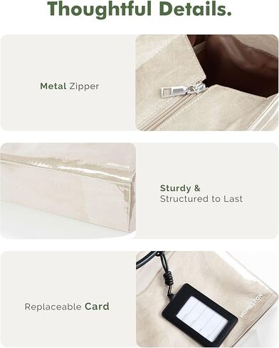 HOMESPON PVC Tote Bag Women’s Kraft Paper Work Handbag TPU Purse Shoulder Hobo Bag with Top Handle and Zipper for Weekend in Saudi Arabia