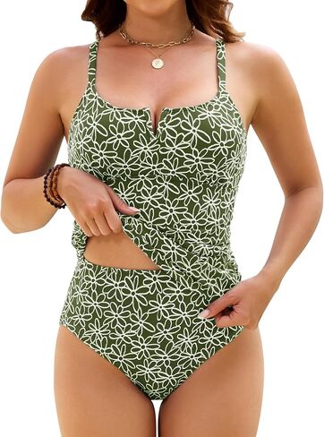 Blooming Jelly Womens Tummy Control Bathing Suit Scoop Neck V Cut Tankini Swimsuits Floral Modest Cute 2026 Swim Suits in Saudi Arabia