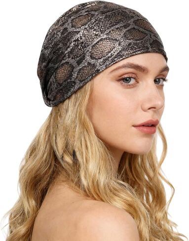 Y2K Snake Print Head Scarf Bandana Shiny Satin Silk Head Wrap Cool Headscarf for Women Girls Party Streetwear in Saudi Arabia