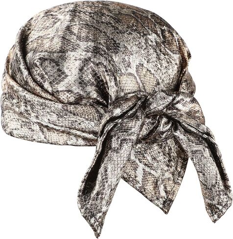 Y2K Snake Print Head Scarf Bandana Shiny Satin Silk Head Wrap Cool Headscarf for Women Girls Party Streetwear in Saudi Arabia