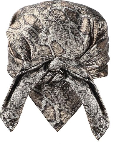 Y2K Snake Print Head Scarf Bandana Shiny Satin Silk Head Wrap Cool Headscarf for Women Girls Party Streetwear in Saudi Arabia