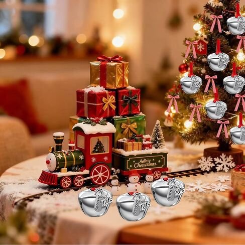 24 قطعة من زخارف جرس عيد الميلاد لعام 2025، جرس بولار إكسبريس الفضي، جرس مزلقة، جرس جلجل، حشو صندوق عشية عيد الميلاد للأطفال والكبار in Kuwait