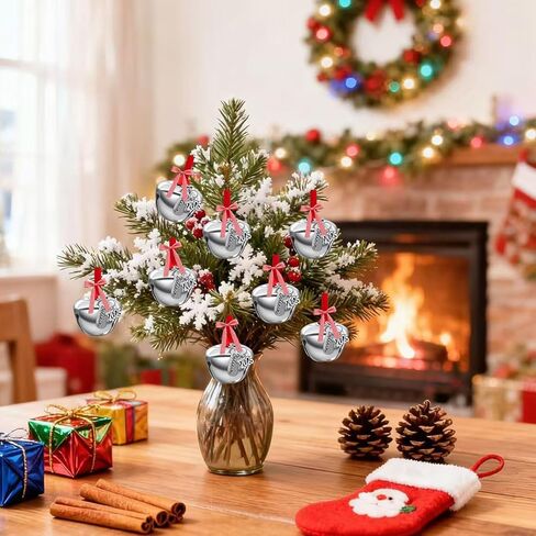 24 قطعة من زخارف جرس عيد الميلاد لعام 2025، جرس بولار إكسبريس الفضي، جرس مزلقة، جرس جلجل، حشو صندوق عشية عيد الميلاد للأطفال والكبار in Kuwait