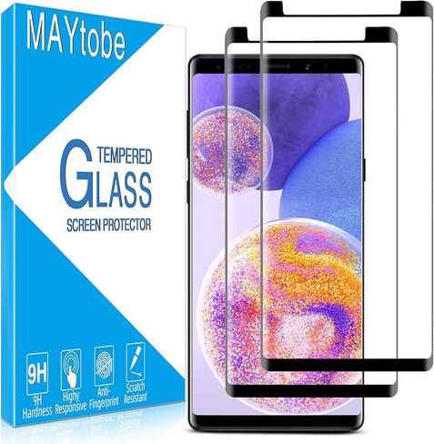 MAYtobe [عبوة من قطعتين] مصممة لهاتف Samsung Galaxy A20 واقي شاشة من الزجاج المقوى، مضاد للخدش، خالٍ من الفقاعات، صديق للحافظة in Kuwait