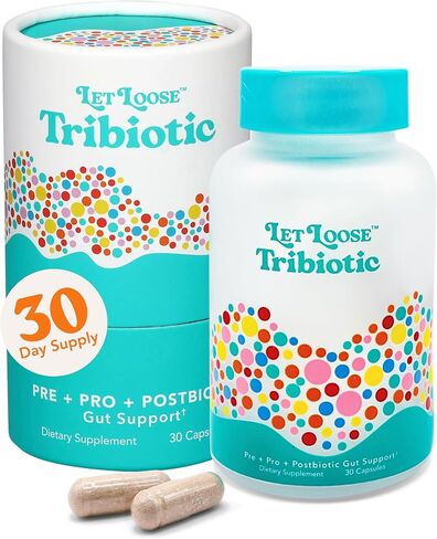 Let Loose Daily Tribiotic Pills - Probiotics, Prebiotics, and Postbiotics to Feed Your Microbiome and Support Smooth Daily Digestion, Gut Health, Gut Lining Repair for Women and Men, 30 Capsules in Saudi Arabia