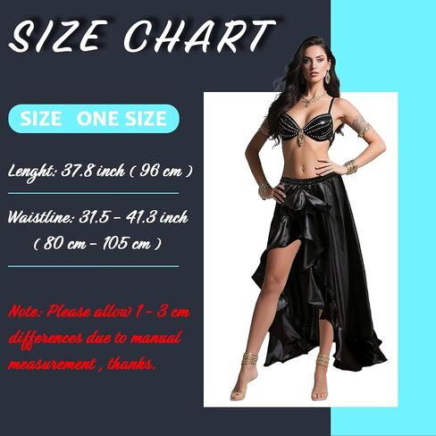 Women Belly Dance Wrap Skirt with Single Split - Satin High Waist Performance Skirt for Stage Shows in Saudi Arabia