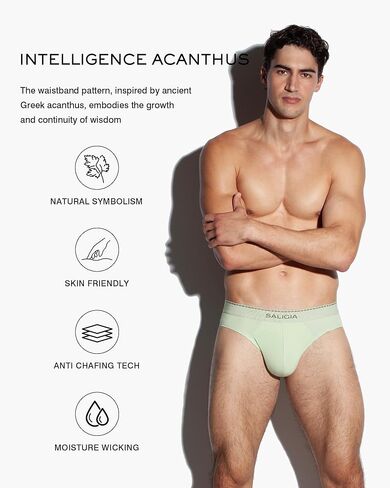 SALIGIA Men’s Briefs Sexy, Tag-Free &100s Silky-Sheen Lyocell Underwear with Supportive No-Fly Pouch 3-Pack in Saudi Arabia