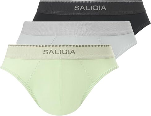 SALIGIA Men’s Briefs Sexy, Tag-Free &100s Silky-Sheen Lyocell Underwear with Supportive No-Fly Pouch 3-Pack in Saudi Arabia