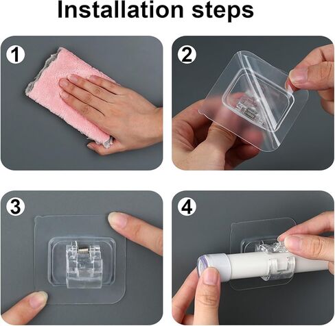 2.36x2.36 inch Self-Adhesive Transparent Curtain Clips - No Drill Wall Mount Hooks, 6 Pack for Home Decor and Curtain Hanging in Saudi Arabia