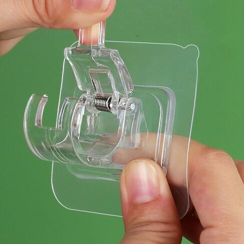 2.36x2.36 inch Self-Adhesive Transparent Curtain Clips - No Drill Wall Mount Hooks, 6 Pack for Home Decor and Curtain Hanging in Saudi Arabia
