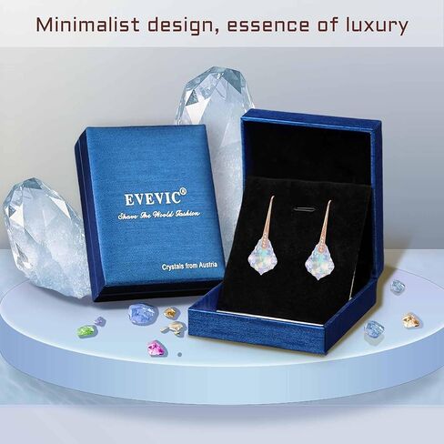 Dainty Austrian Crystal Baroque Drop Dangle Earrings for Women 14K Gold Plated Hook Earring Hypoallergenic Jewelry Gifts for Women in Saudi Arabia